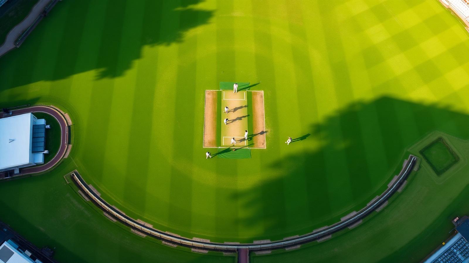 Cricket ground from above